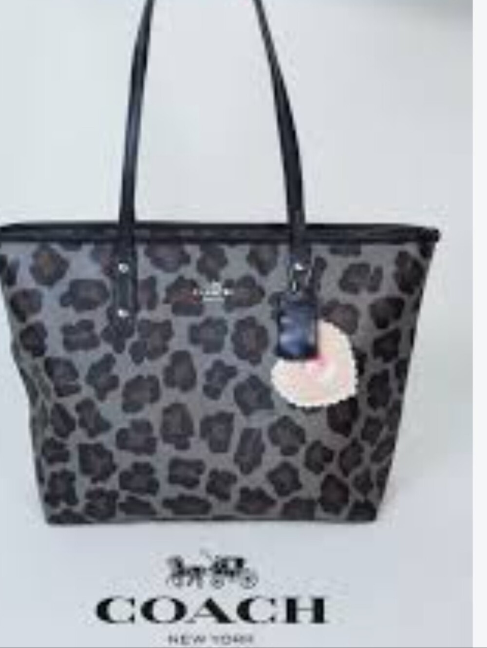 Coach Leopard-Print Tote in Brown and Black